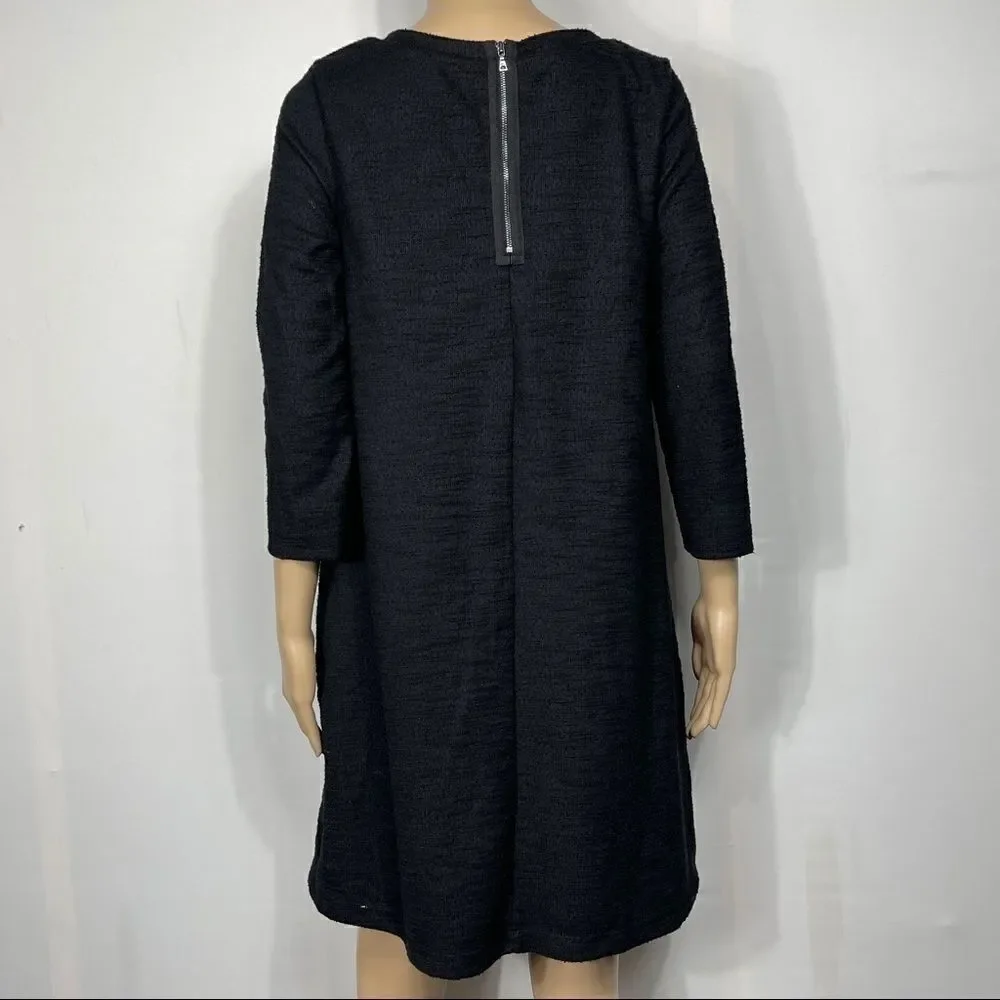 Loft Black Long Sleeve Midi Dress